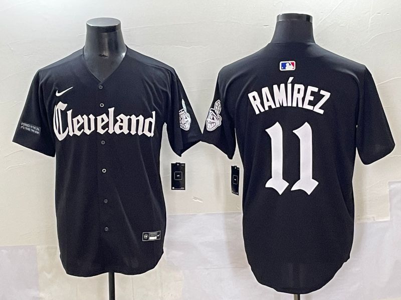Men 2025 Cleveland Indians #11 Ramirez Black Five generations Joint Name Nike MLB Jersey style 13->cleveland indians->MLB Jersey